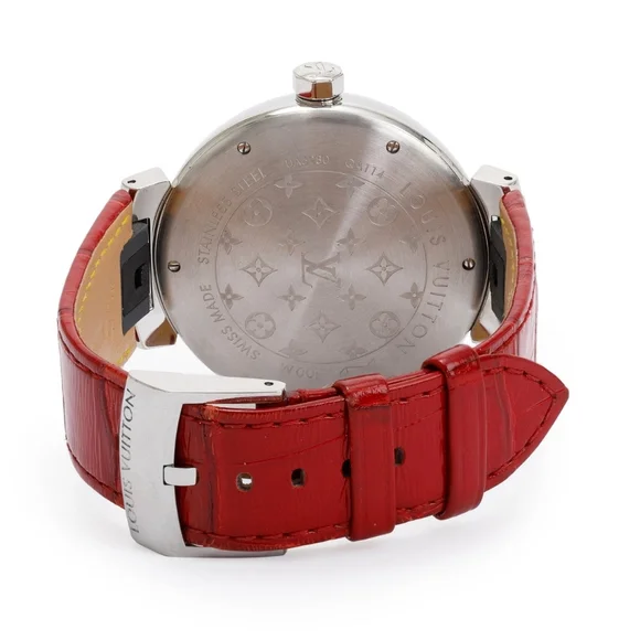 Louis Vuitton Red Strap Silver Watch - Picture 2 of 2